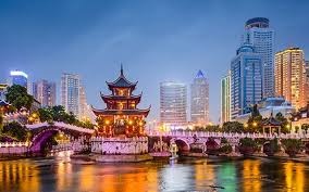 Pagoda and skyline, China